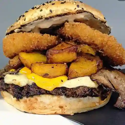 Burger fried ripe al carbon