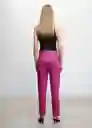 Pantalón Boreli Morado Talla 32 Mujer Mango