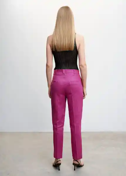 Pantalón Boreli Morado Talla 32 Mujer Mango