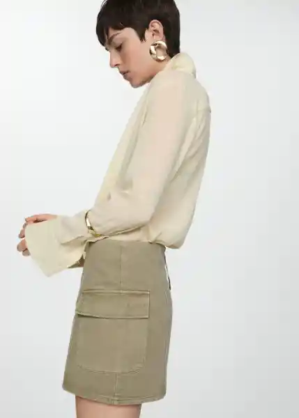 Falda Cargo Khaki Talla S Mujer Mango