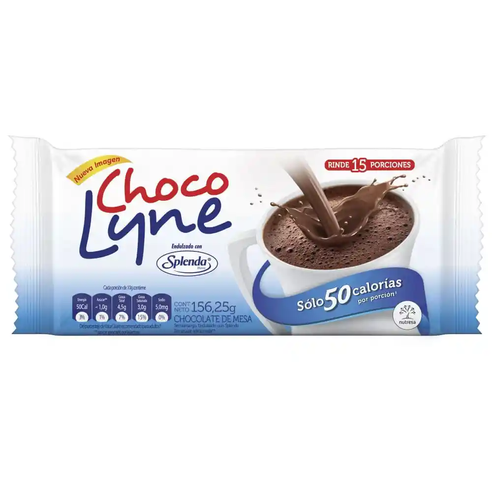 Choco Lyne Chocolate de Mesa Clásico Endulzado con Splenda