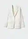 Blazer Americana Sophie Offwhite Talla 24 Mujer Mango