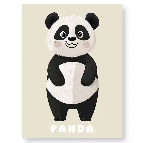 Homus Cuadro Panda Tierno 40 x 30 cm