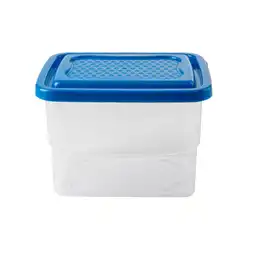 Recipiente Estra Básico Alto Cuadrado Azul Tapa Azul