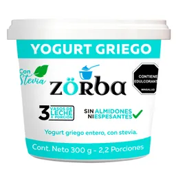 Zörba Yogurt Griego Entero con Stevia 300 g