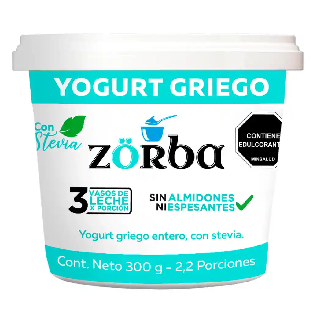 Zörba Yogurt Griego Entero con Stevia 300 g