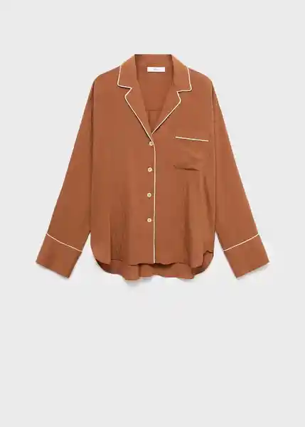 Camisa Coconut Marrón Talla L Mujer Mango