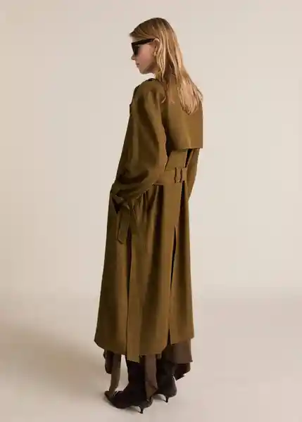 Abrigo Trench Adelaida Khaki Talla M Mujer Mango