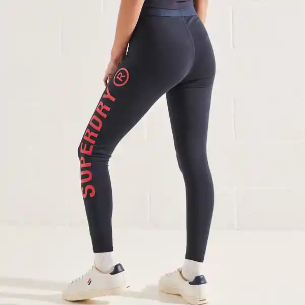 Superdry Leggings Essential 7/8 Negro Rojo Talla L