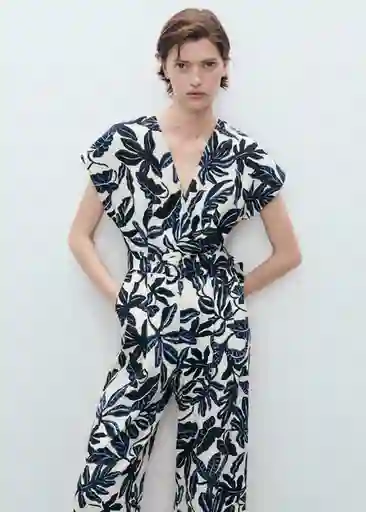 Enterizo Mono Merci Azul Talla L Mujer Mango
