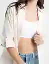  Camisa Roberta Crudo Marfil Claro Mujer Talla M Naf-Naf 