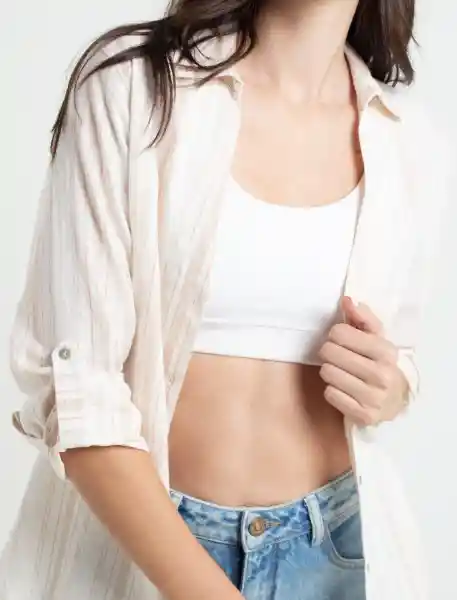  Camisa Roberta Crudo Marfil Claro Mujer Talla M Naf-Naf 
