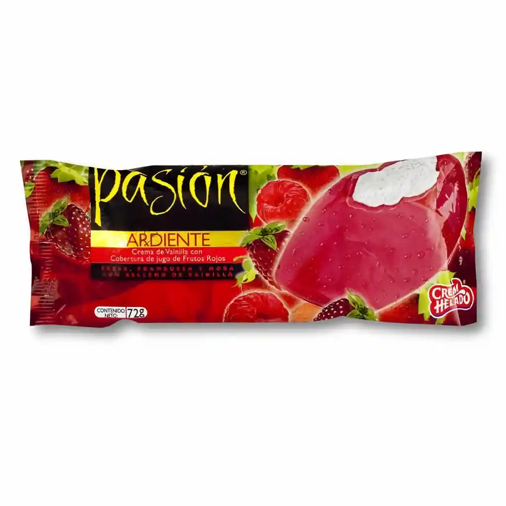 Pasión Paleta de Helado Ardiente con Cobertura de Frutos Rojos