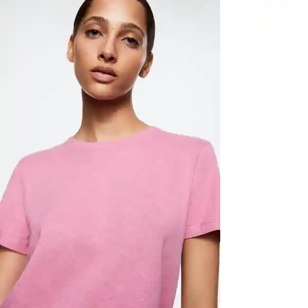 Camiseta Li-W Rosa Talla M Mujer Mango