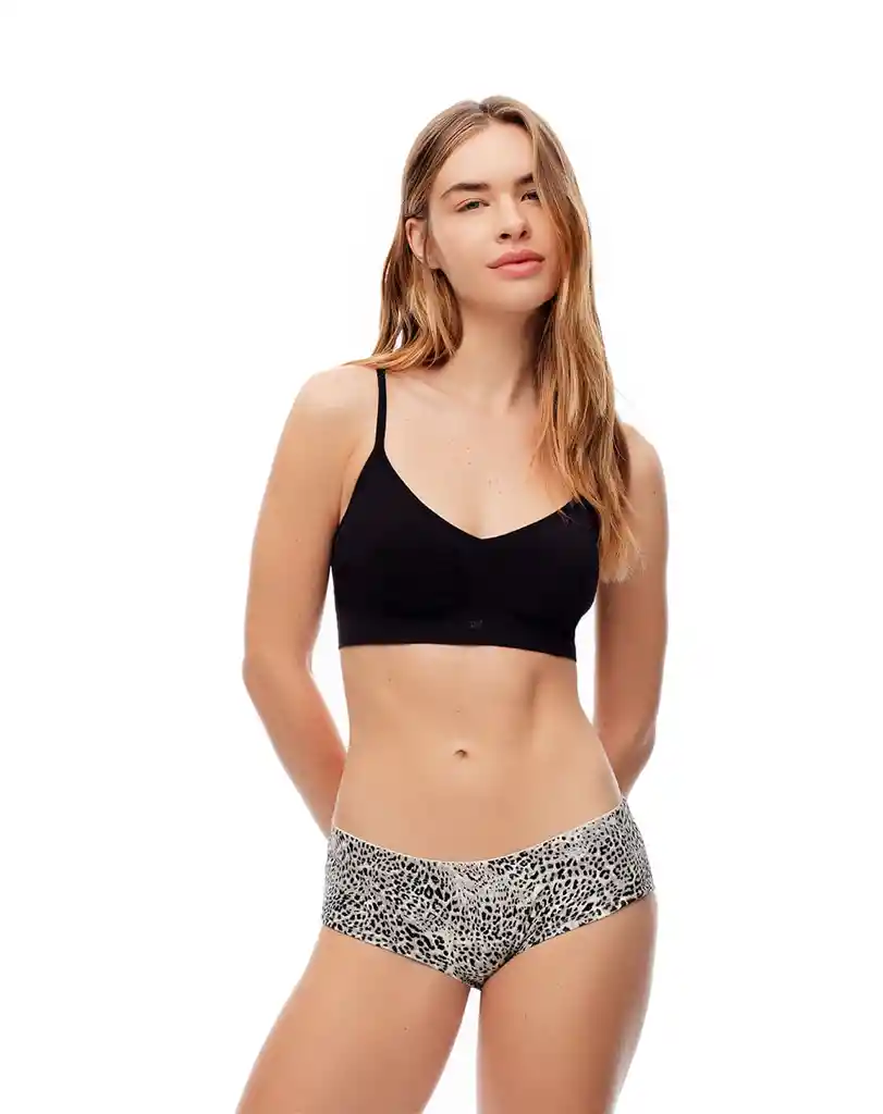 Panty Tipo Bóxer en Algodón Elastano Femenino Top Model X3 Gef Talla L