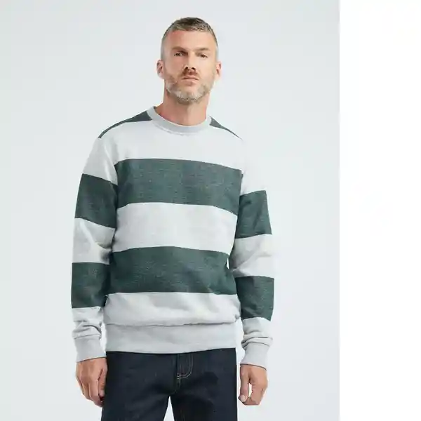 Suéter Stripes Swea Hombre Verde Gris Talla XL Chevignon