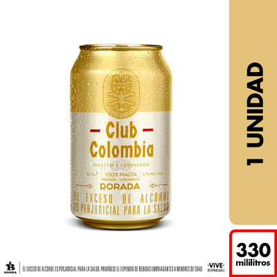 Club Colombia Cerveza Dorada Lata 330ml