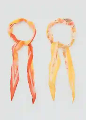 Pack Pañuelo Rhombu Naranja Talla 99 Mujer Mango