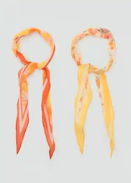 Pack Pañuelo Rhombu Naranja Talla 99 Mujer Mango