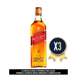 Johnnie Walker Red Label 1000Ml Combo X 3