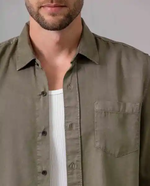 Camisa Hombre Beige Talla L 111G003 Rifle