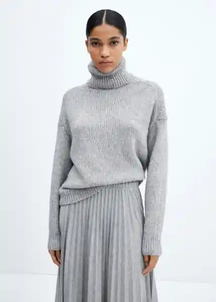 Falda Latte-A Gris Claro Vigore Talla XL Mujer Mango