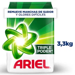 Ariel Triple Poder para Ropa Blanca y de Color Detergente en Polvo 3,3kg