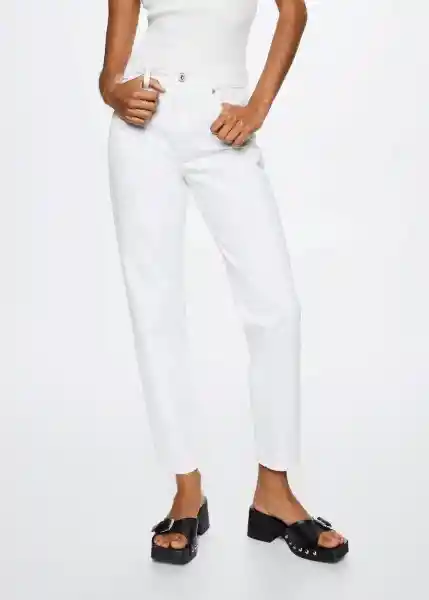 Jeans Mom80 Blanco Talla 38 Mujer Mango