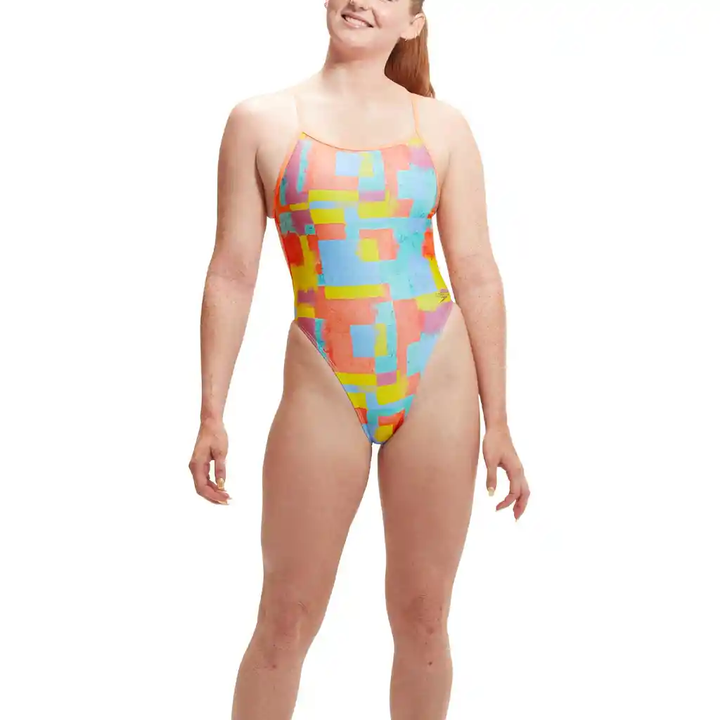Vestido de Bano Allover Digital V-back Mujer Multicolor-32