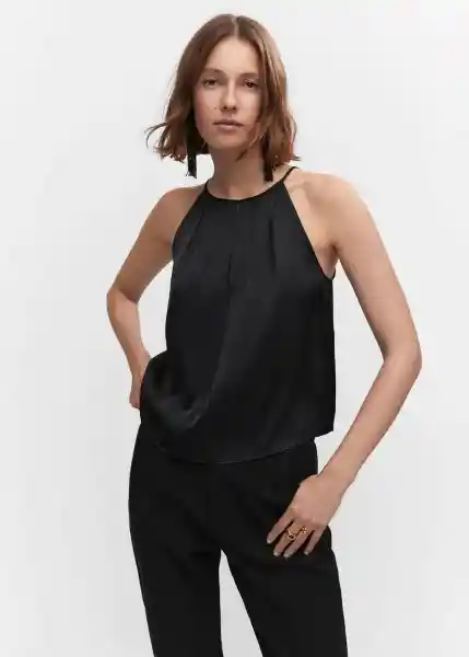 Top Hax Negro Talla M Mujer Mango