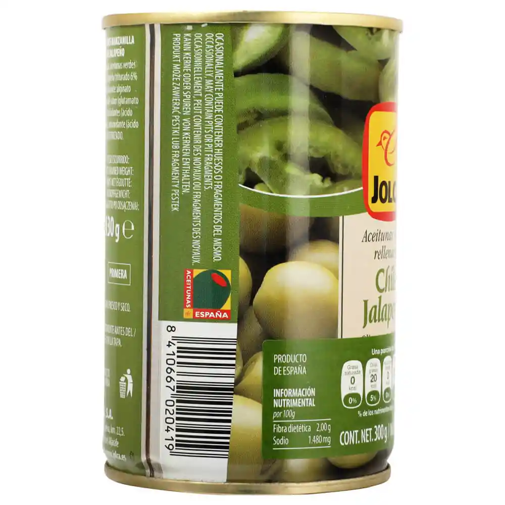 Jolca Aceituna Manzanilla Rellena de Chile Jalapeño