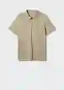 Camisa Polo Travel Beige Talla XL Hombre Mango