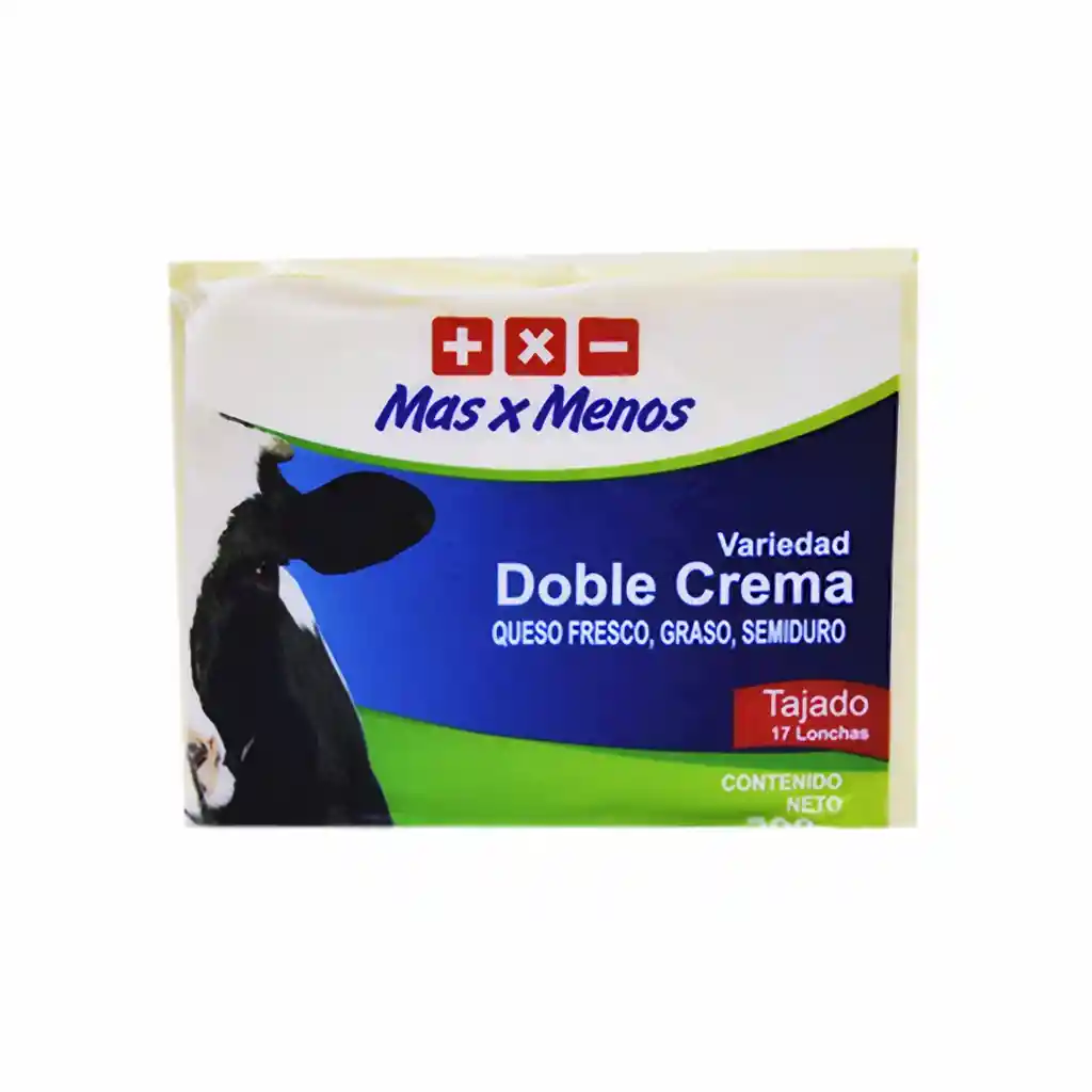 Mas x Menos Queso Doble Crema Tajado