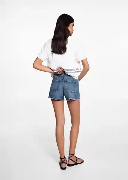 Short Bajo Tejano Oscuro Talla 19 Teen Niñas Mango