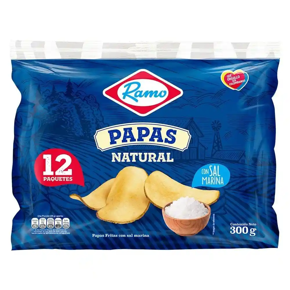 Ramo Snack de Papas Sabor Natural con Sal Marina
