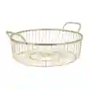 Ambiente Gourmet Canasta Redonda Para Pan Dorado Mate