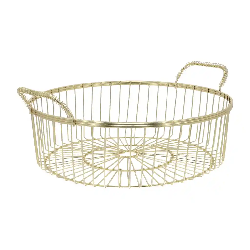 Ambiente Gourmet Canasta Redonda Para Pan Dorado Mate