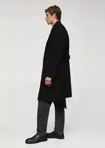Abrigo Fisal Negro Talla XL Hombre Mango
