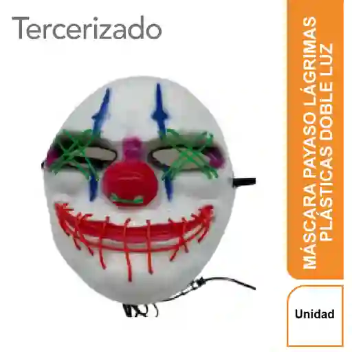 Máscara Payaso Lágrimas Plásticas Doble Luz