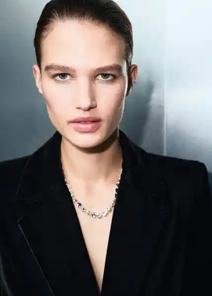 Blazer Americana Combi Negro Talla XS Mujer Mango