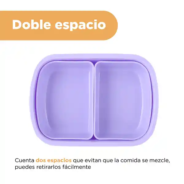 Contenedor Con División y Botella Snoopy Life Morado Miniso