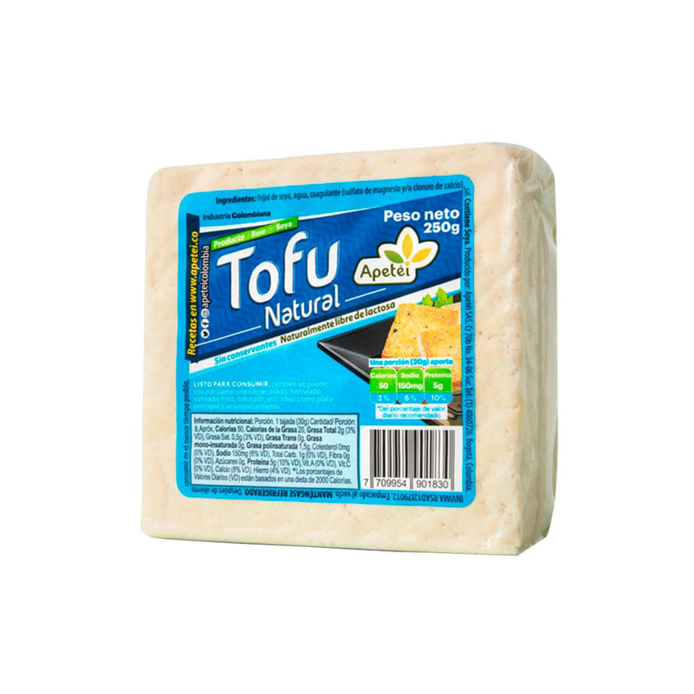 Tofu Apetei Natural A Base De Soya (250 gr)