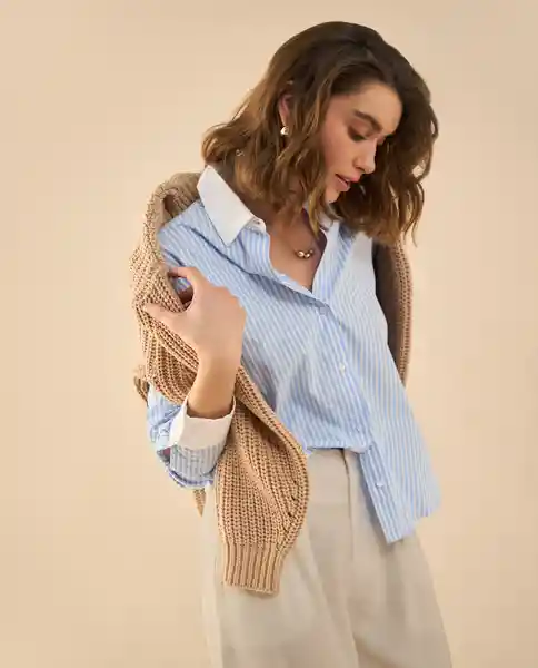 Camisa Azul Altamar Ultraoscuro Talla S 612G011 Esprit