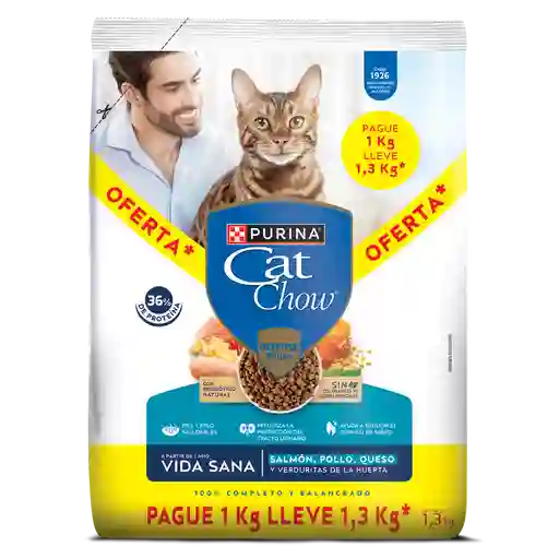 Comida para gatos Purina Cat Chow vida sana x 1,3kg OFERTA