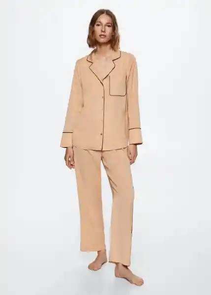 Camisa Pijama Calma Nude Talla S Mujer Mango