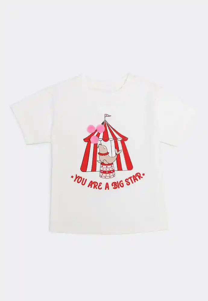 Camiseta Manga Corta 12/18mese-ivory
