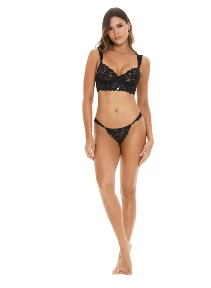 Brasier Brasier Encaje Con Arco 36-negro