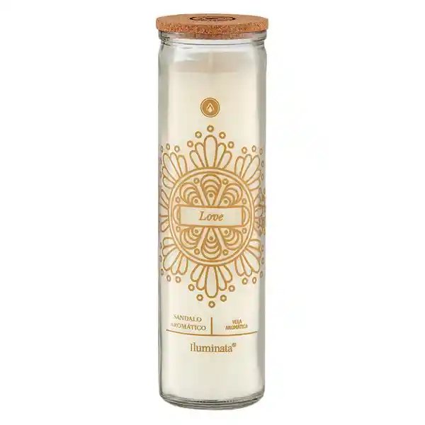 Iluminata Vela Vaso Sándalo Blanco 28 x 5 cm