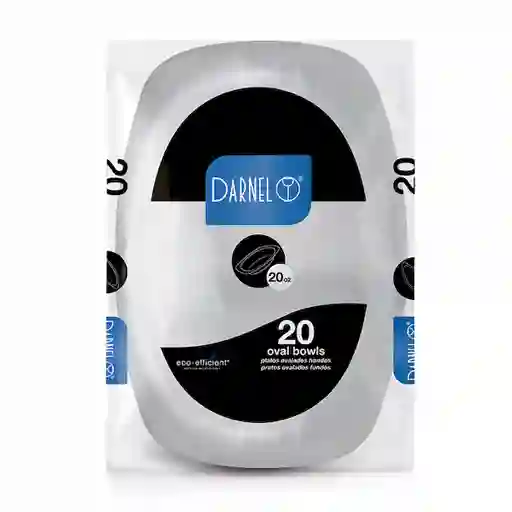 Darnel Plato Ovalado Hondo 20 Oz Blanco