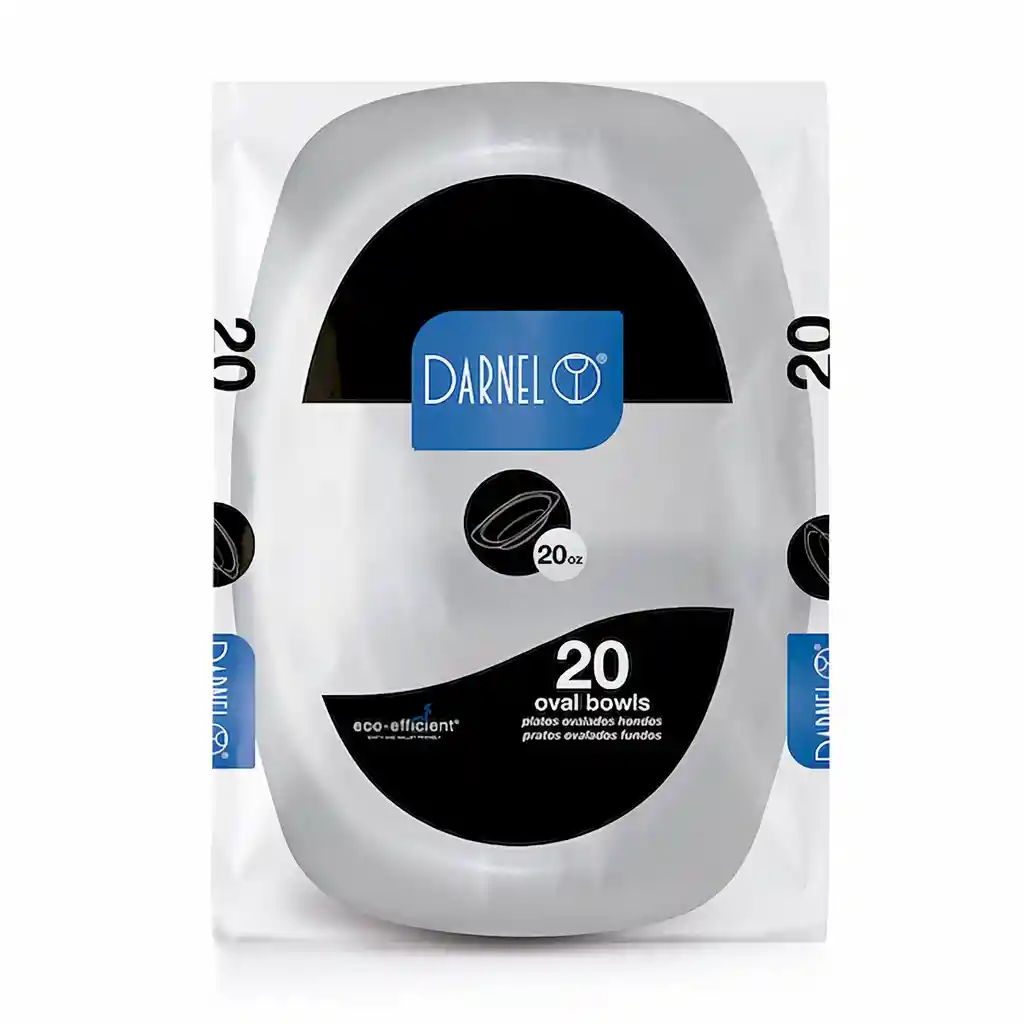 Darnel Plato Ovalado Hondo 20 Oz Blanco